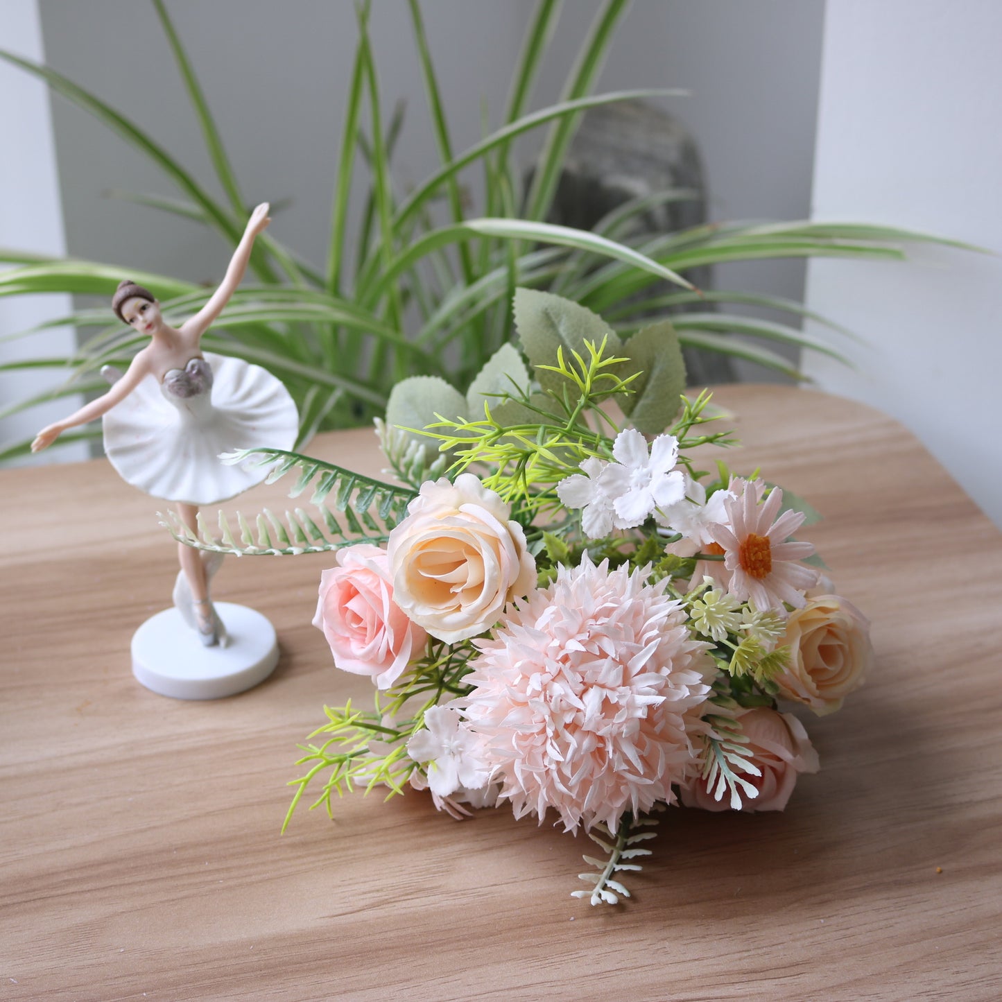 Charming Wildflower Headband with Scallion Ball Roses and Daisies - Perfect for Rustic Wedding Decor, Home Accents, & Photography Props