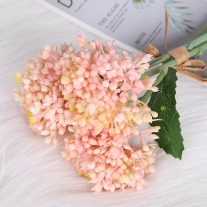 Realistic Succulent Foam Pear Fruit Arrangement – Soft and Bendable Artificial Hydrangea & Plastic Cauliflower Decor for Home Decoration