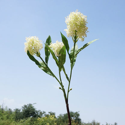 Realistic Faux Flowers - 3-Branch Spring Taro Fruit Stem - Vibrant Decorative Plastic Flowers for Home, Weddings, and Soft Furnishings