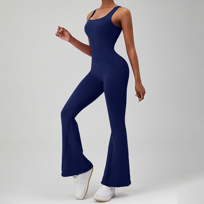 Yoga Jumpsuit Cutout Back Seamless Fit Slimming Bodysuit for Any Workout or Casual Wear