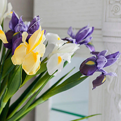 Realistic Artificial Irish Iris Décor -  PU Touch, Perfect for Weddings and Home Décor