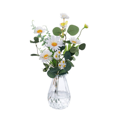 Stunning Faux Daisy Handheld Wedding Bouquet with Sugar Figurines - Perfect Home Decor and Wall Hanging Design (CF02007)