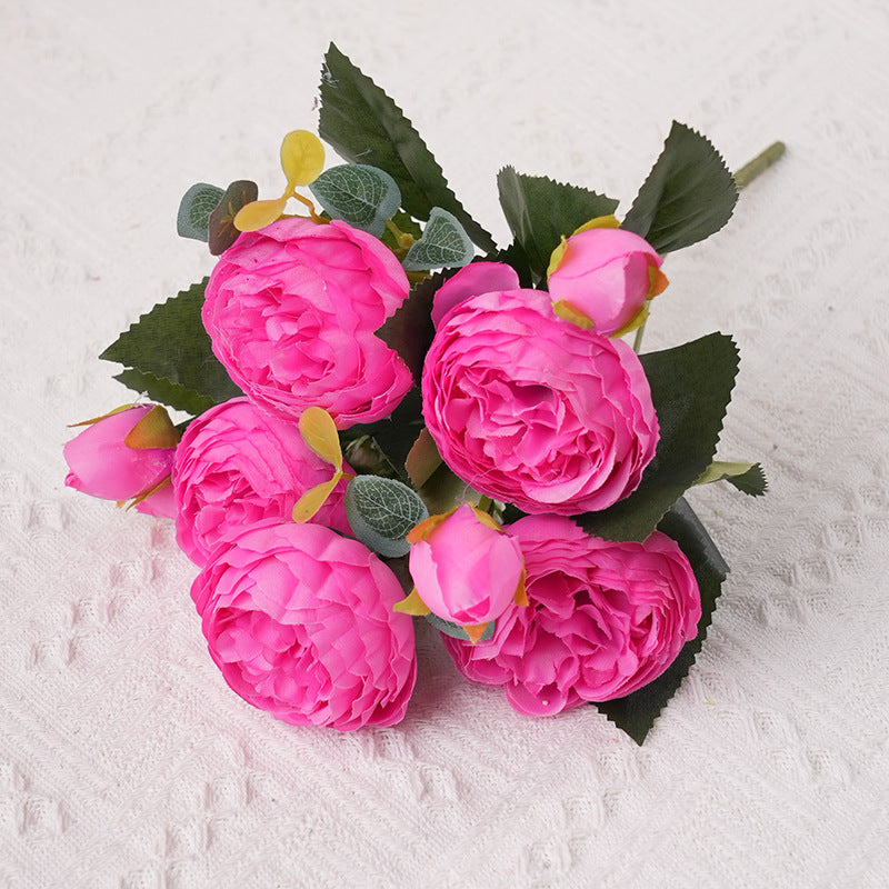 Hennessy Peony Silk Flowers - Stunning Faux Floral Decor for Living Room, Beautiful Table Centerpiece, Ideal for Weddings and Photography Props