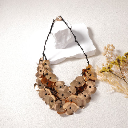 Chic Exaggerated Luxury Cascading Tassel Multi-Layered Metal Petal Flower Pendant Necklace - Unique and Elegant Women's Jewelry for All Occasions