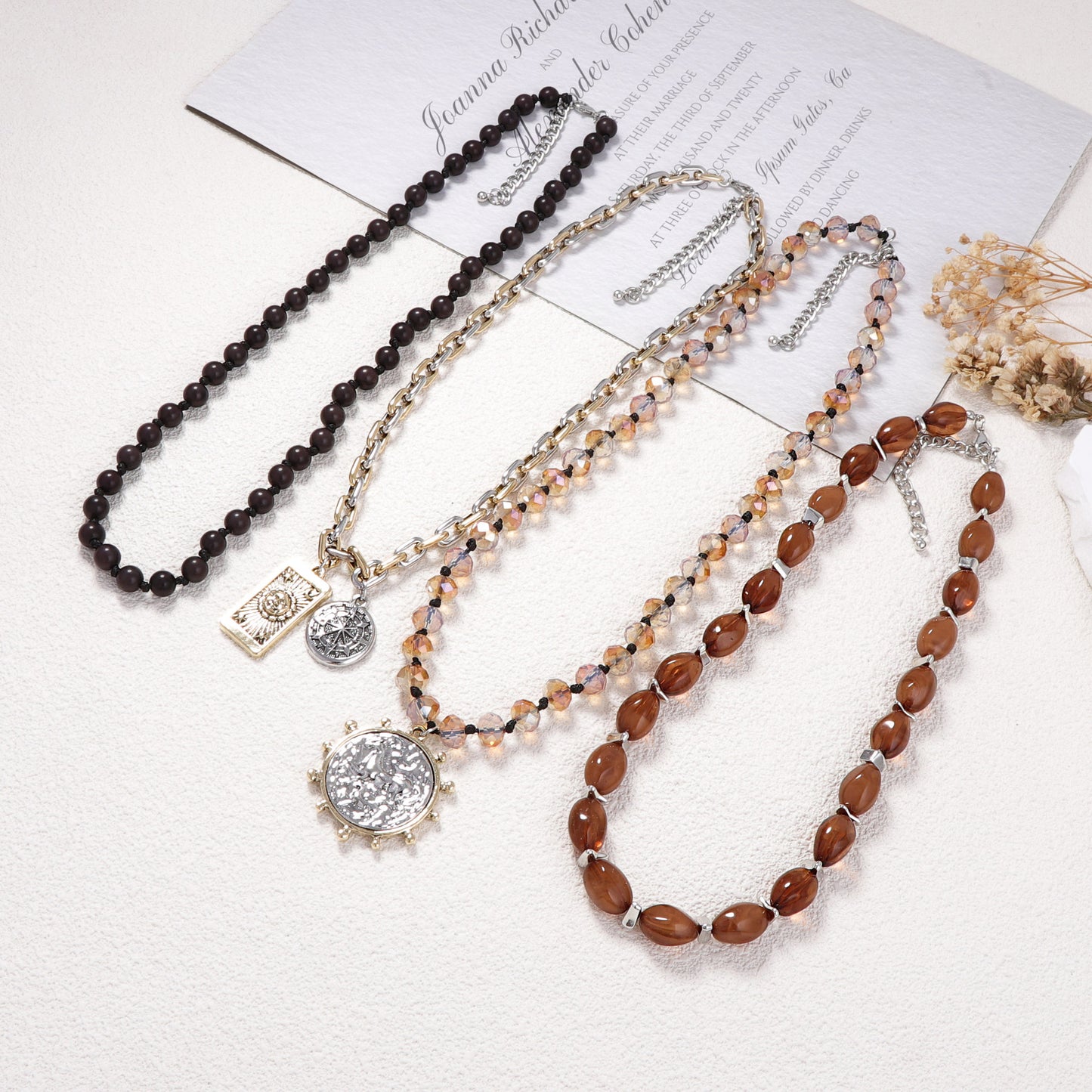 Unique Vintage-Inspired 4-Piece Layered Alloy Geometric Coin Pendant Necklace - Versatile, Casual, and Effortlessly Chic Fashion Accessory