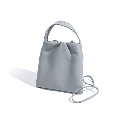 Luxurious Genuine Leather Crossbody Bag Chic Crinkled Design Lightweight and Versatile Handheld Square Purse for Modern Style