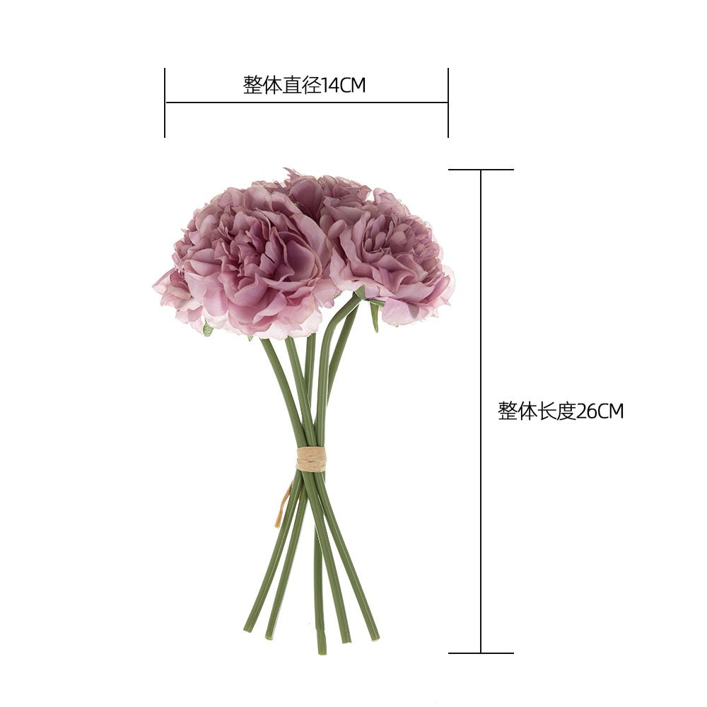 Realistic Peony Flower Bouquet - Lifelike Faux Floral Home Decor Craft for Weddings and Special Events - GF14921B