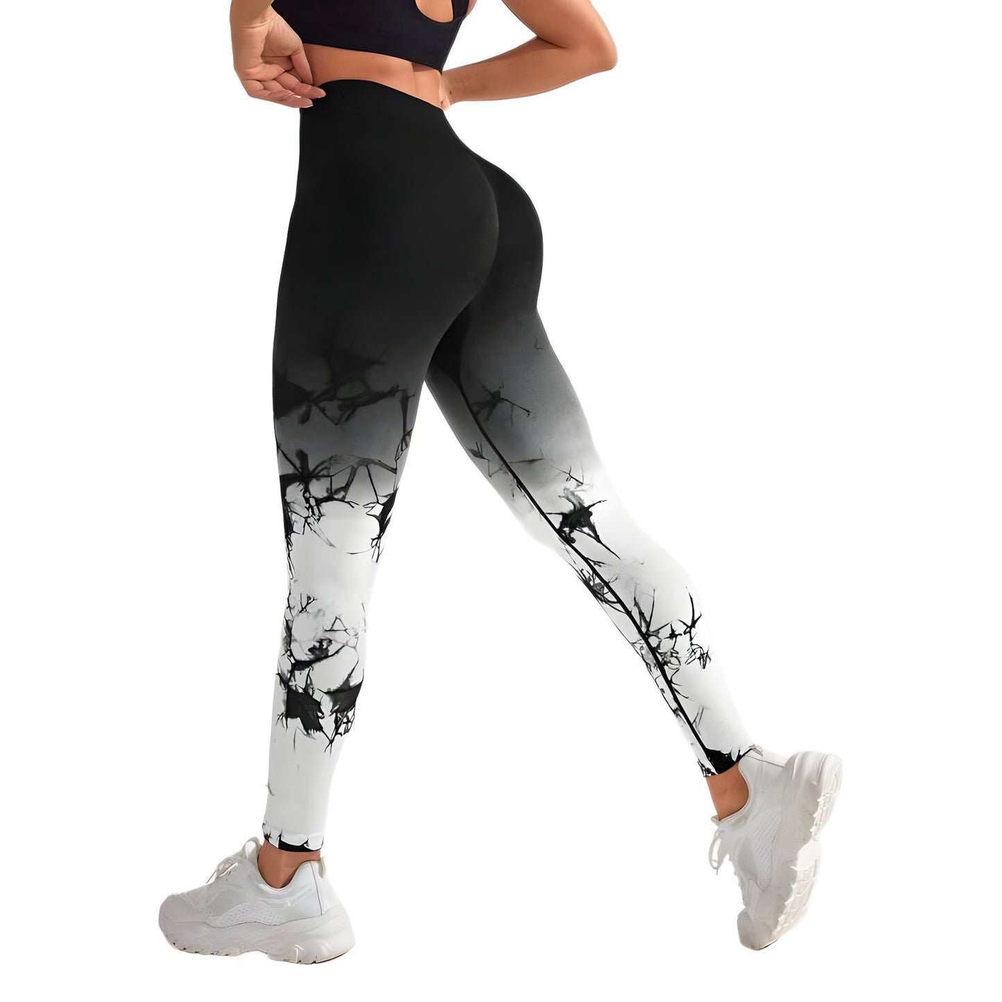 8 Color Gradient Tie Dye Seamless Yoga Pants for Women Peach Butt Lifting Fitness Leggings for Running and Workout