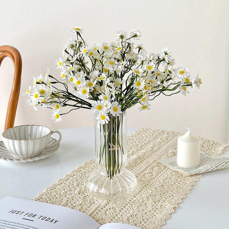 Charming Faux Flower Bouquet with Dainty Daisy & Chamomile Accents - Perfect for Living Room Decor, Dining Table Centerpiece, and Photography Props