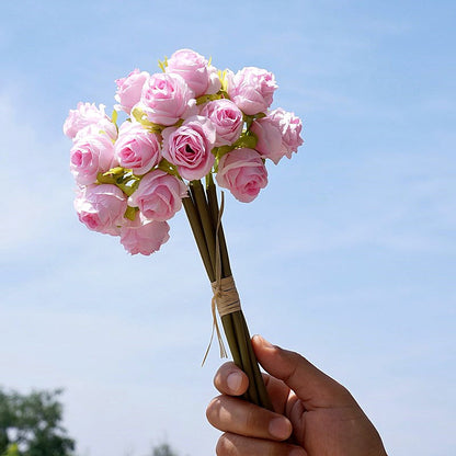 Elegant Artificial Rose Bouquet - 27 Silk Roses for Korean-style Weddings, Bride’s Handheld Arrangement, or Charming Home Decor