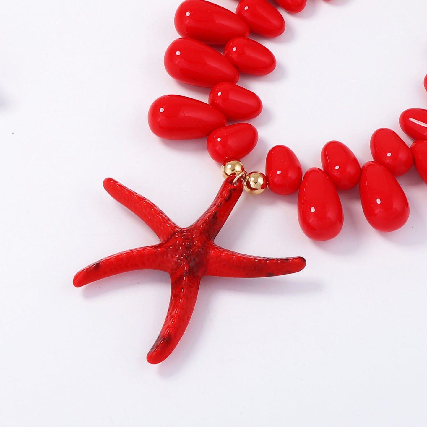 Vibrant Ocean-Inspired Holiday Necklace with Chunky Colorful Beads and Eye-Catching Starfish Pendant - Perfect for Women’s Summer Style
