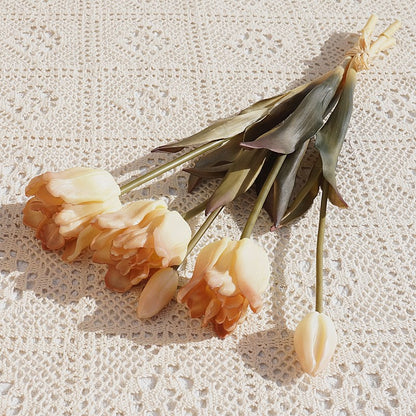 Realistic Soft Silicone Tulip Flowers - Baroque Style Faux Florals for Home Decor, Weddings, and Photography Backdrops