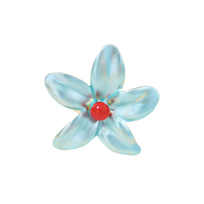 Chic and Fresh Exaggerated Floral Spray Paint Ring - Versatile Springtime Accessory for Women, Perfect for Commuting and Everyday Style