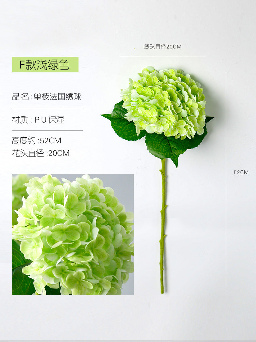 Moisture-Resistant Green Hydrangea - 176 Soft Silicone Flower Balls for Weddings & Home Décor