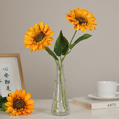 Realistic Single Stem Sunflower - Beautiful Home Décor Accent, Perfect for Living Room and Wedding Decorations, High-Quality Artificial Floral Arrangement