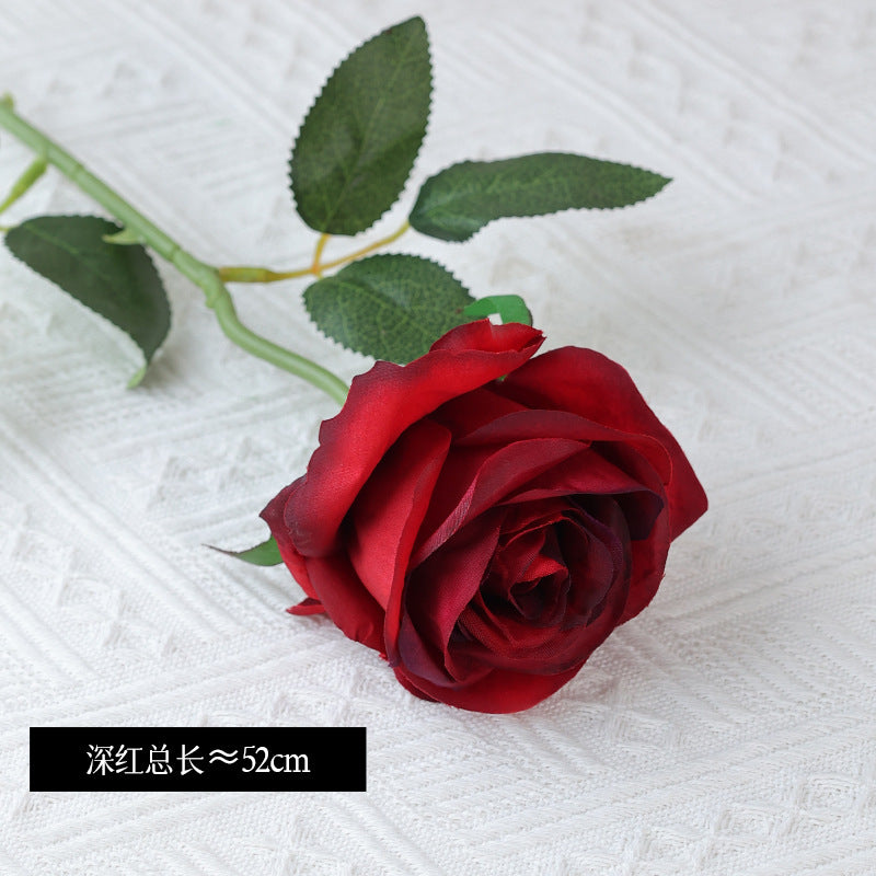 Stunning Single Silk Rose - Realistic Faux Flower for Outdoor Weddings, Valentine's Day Gifts, and Romantic Decor