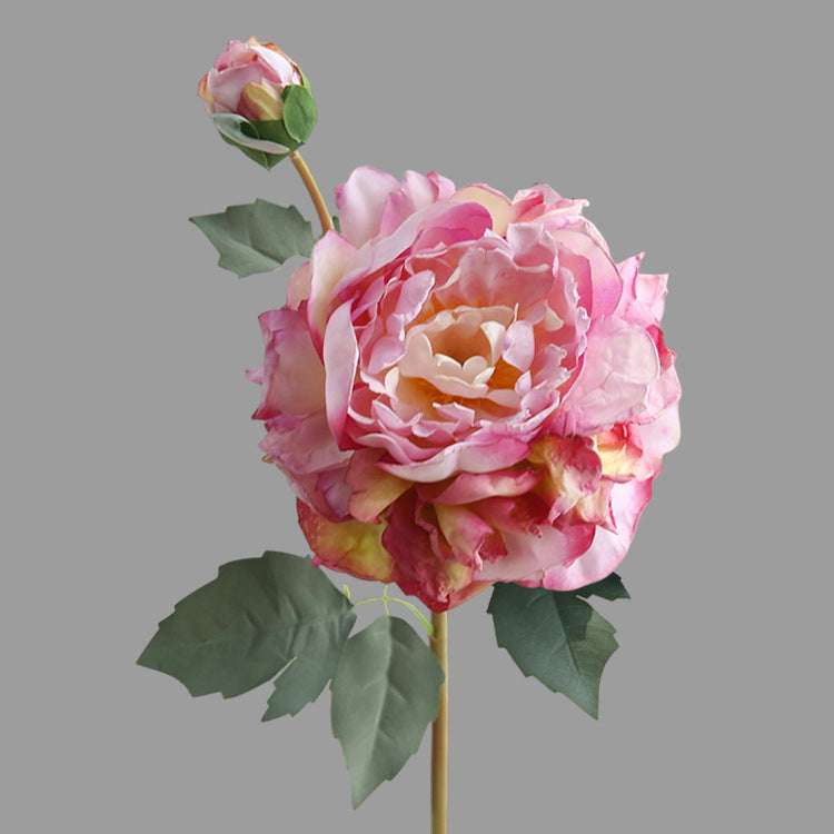 Elegant Faux Peony Flower Arrangement - Nordic Minimalist Decor for Living Room, Dining Table, and Bedroom - Romantic Double-Sided Oil Painting Accent