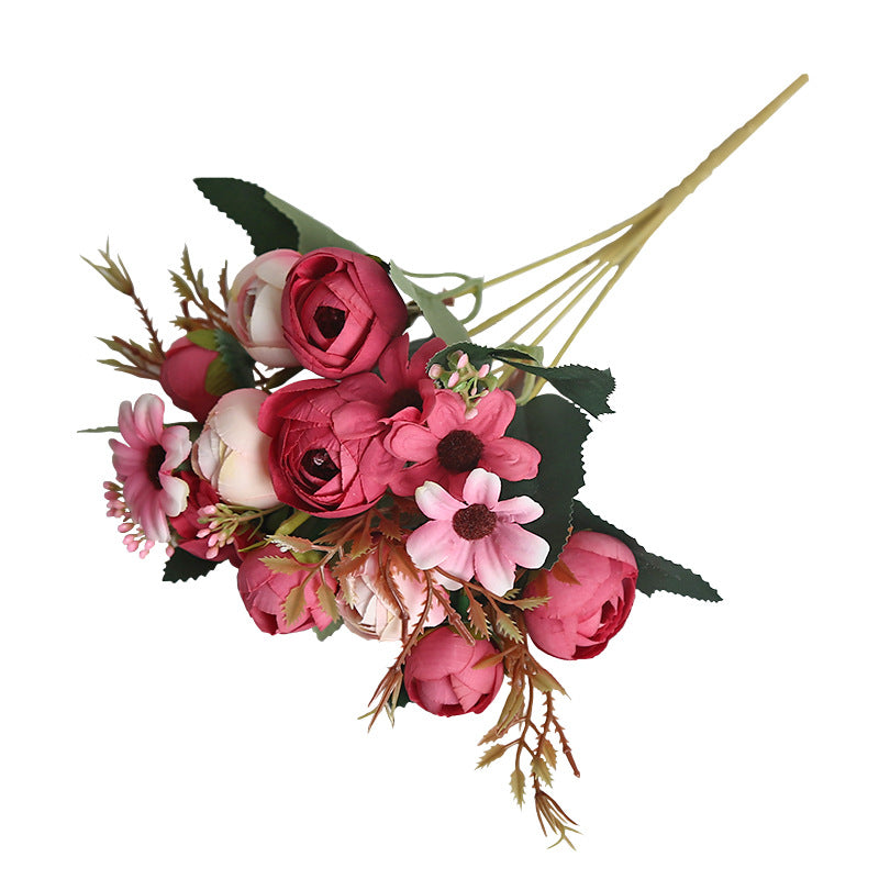 Elegant European-Style Faux Tea Rose Artificial Flowers | High-Quality Decorative Roses for Weddings & Events | Realistic and Luxurious Floral Arrangements