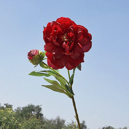 Elegant Double Peony and Phoenix Flower Arrangement - Luxurious Faux Floral Decor for Home and Wedding Decorations