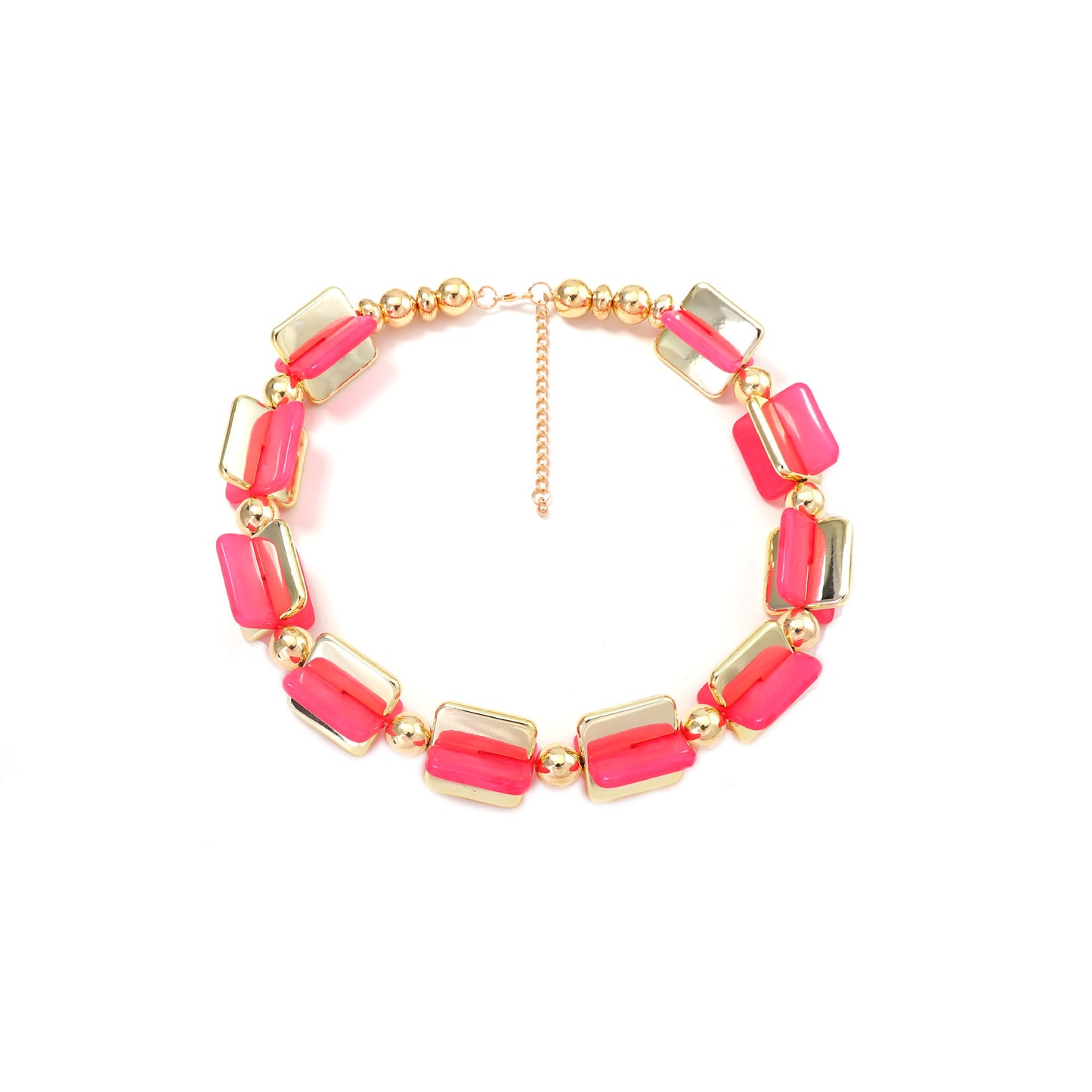 Creative Versatile Geometric Multi-Color Beaded Necklace – Unique, Minimalist Jewelry for Women