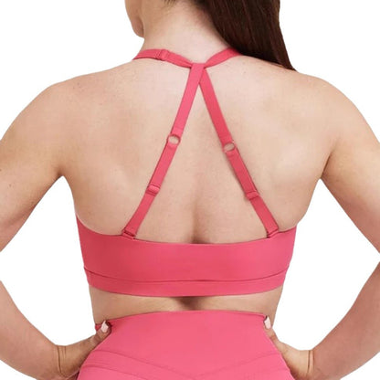 High Waisted Women's Yoga Set Tight Fitting Running and Pilates Outfit with Strappy Back Design for Comfort and Support