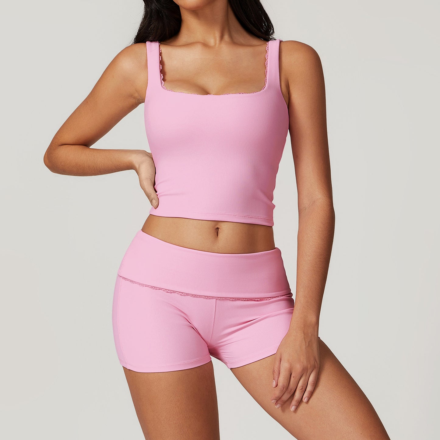 Elevate Your Workout with Our Women's Ribbed High Waisted Yoga Set Sculpting Lifting Activewear Ensemble for Comfort and Style 8828