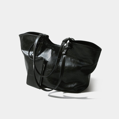 Genuine Leather Tote Bag for Women Large Capacity Feel for Commuting