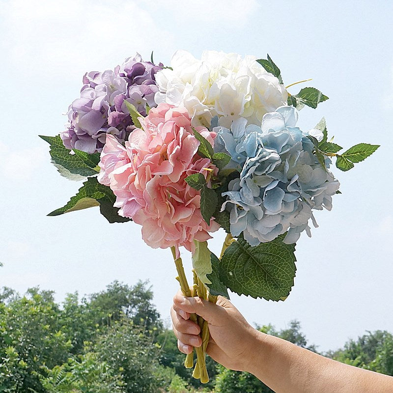 Single Stem California Hydrangea Faux Floral Decoration - Perfect for Home Decor, Weddings, and Special Occasions