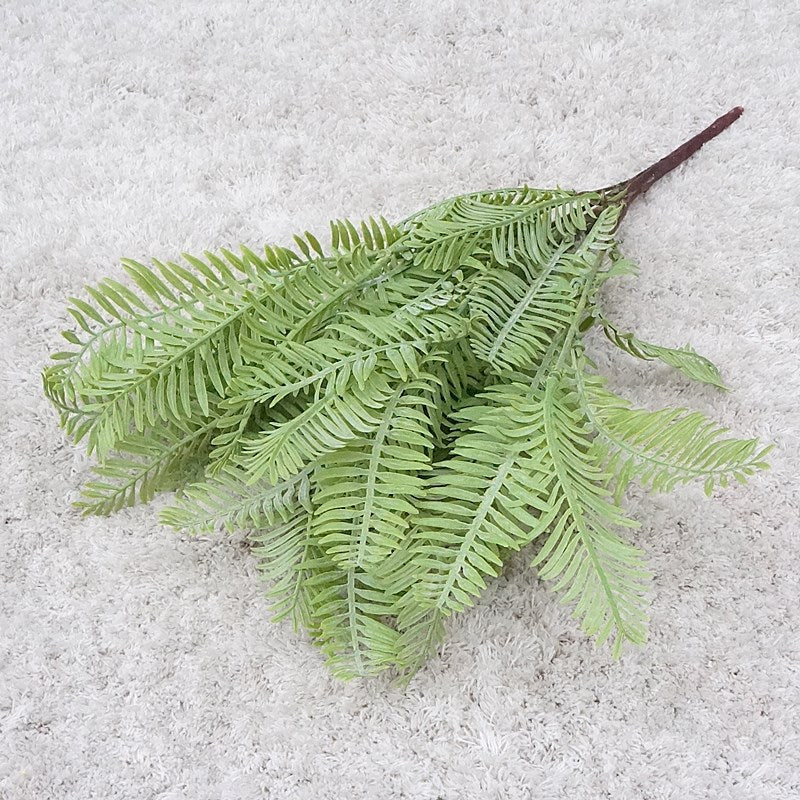 Realistic Greenery 6-Pronged Faux Fern Leaves – Soft Plastic Artificial Grass Floral Accessories for Stunning Plant Wall Decorations B3602