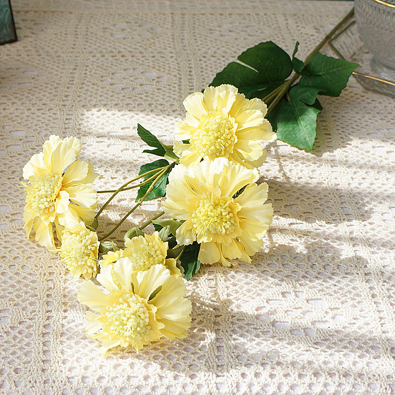 Realistic Artificial Cornflower Bouquet with Long Stems and Multiple Blooms - Perfect for Home Decor, Photography, and Wedding Decorations