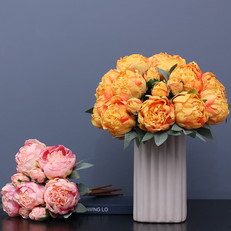 Stunning 10-Head Artificial Peony Bouquet - Elegant European Style Faux Peonies with Realistic Detailing for Decoration, Weddings, and Home Décor