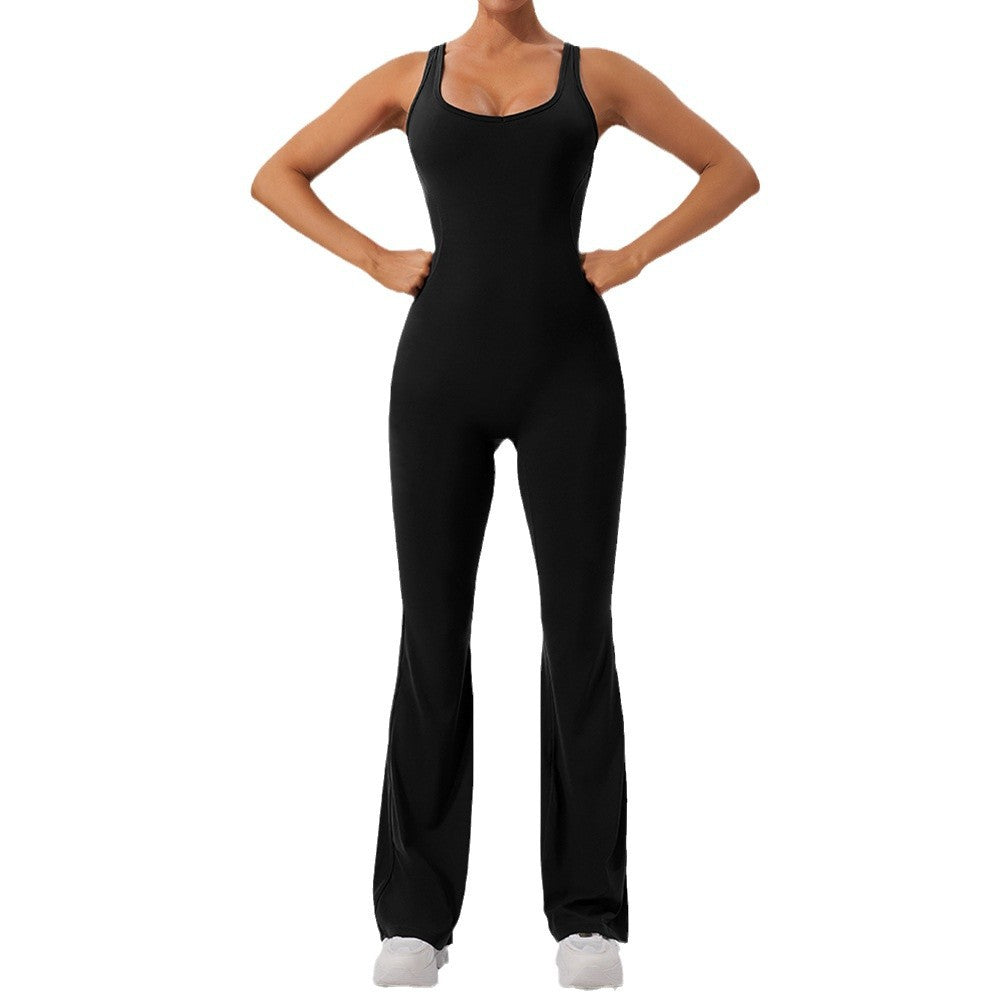 Quick Dry Fleece Lined High Waisted Yoga Jumpsuit for Dance and Fitness Flattering Supportive Design for Tummy Control and Lift