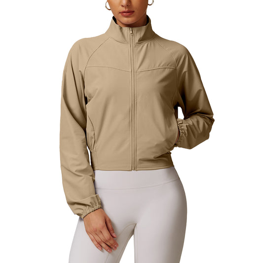 Lightweight Quick Dry Women's Sports Jacket Long Sleeve Windproof Outdoor Running and Yoga Wear for Fitness Enthusiasts and Active Lifestyles Model 8945