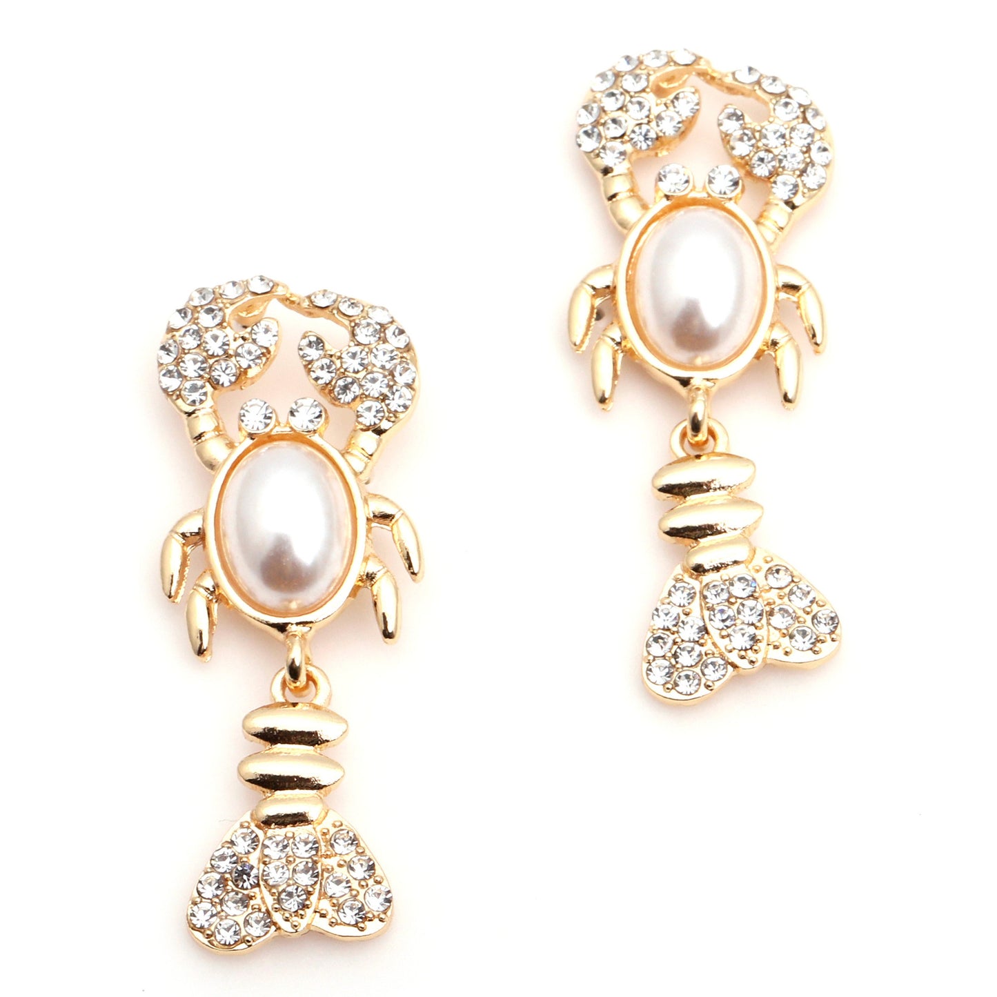 Unique Rhinestone Shrimp Earrings - Trendy Animal Jewelry for Bold Fashion Statements!