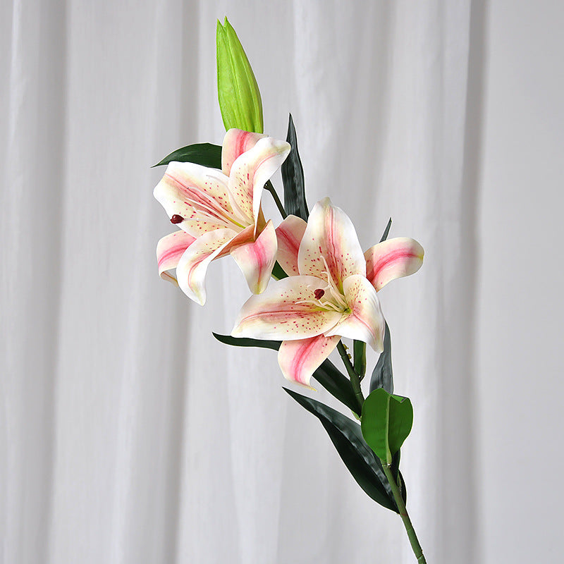 Stunning 3-Head Artificial Lily Flowers - Scented Touch for Home Décor, Perfect for Wedding Decorations and Event Styling