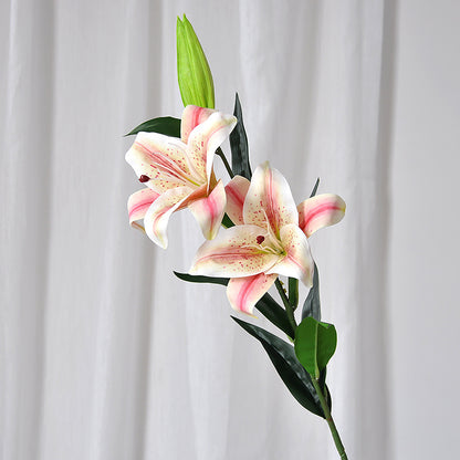 Stunning 3-Head Artificial Lily Flowers - Scented Touch for Home Décor, Perfect for Wedding Decorations and Event Styling