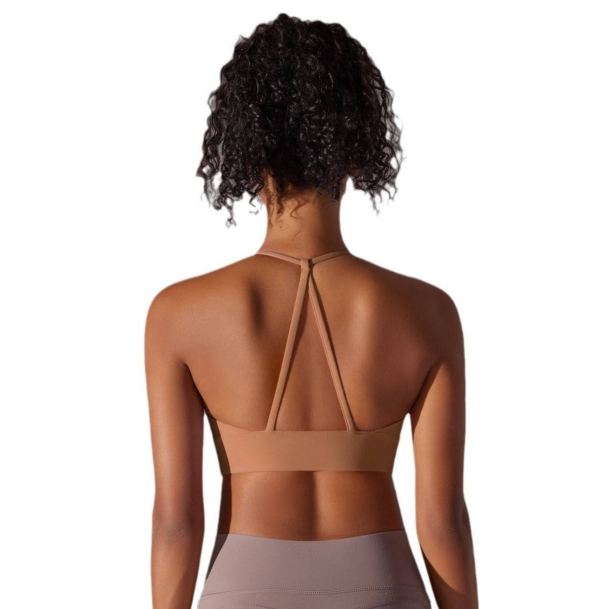 Women's Yoga Fitness Triangle Back Sports Bra Push Up Seamless Yoga Top for Enhanced Comfort and Support