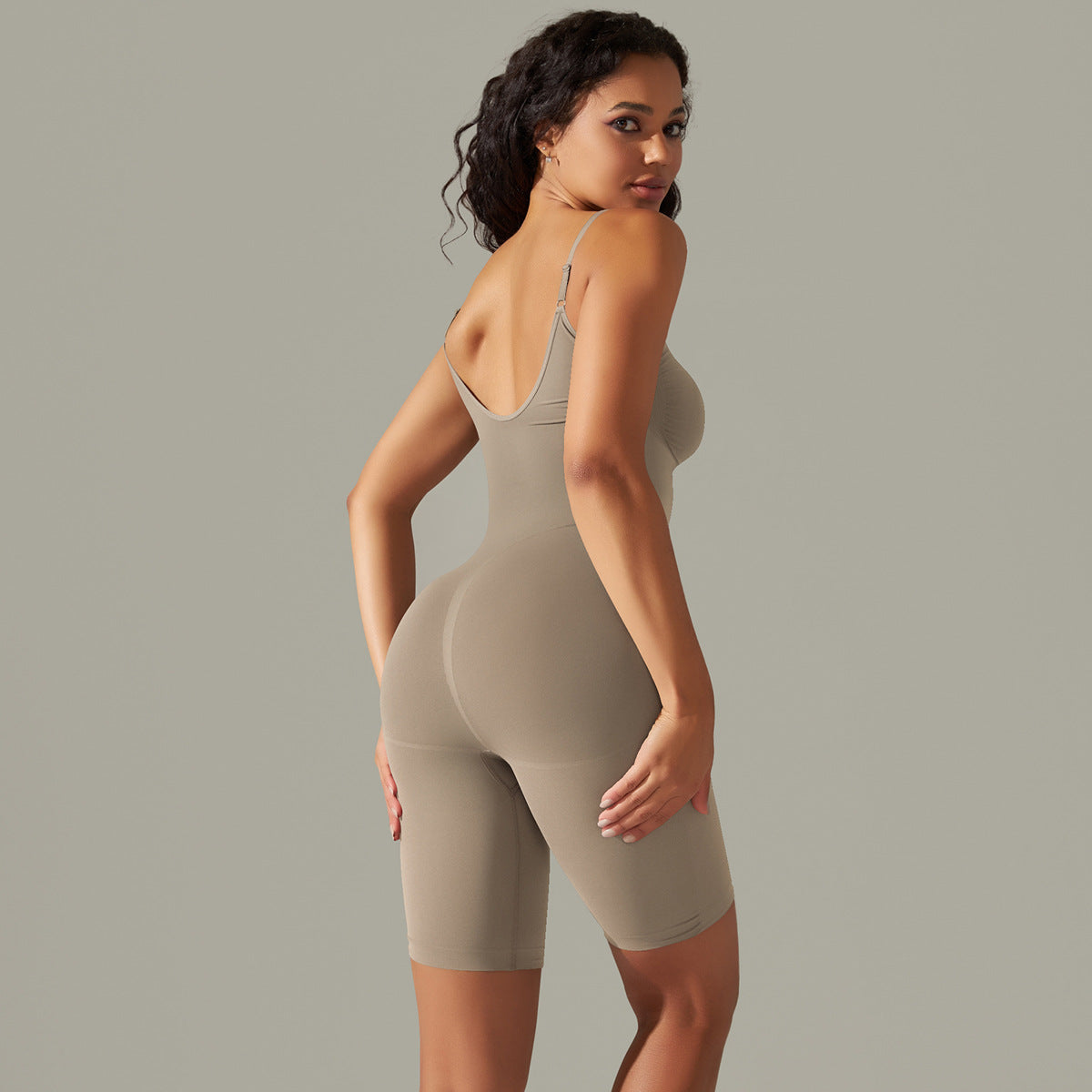 High Stretch Seamless Yoga Bodysuit with Adjustable Straps for Support and Lift Sculpting Shaping Bodywear that Tones and Enhances Your Curves