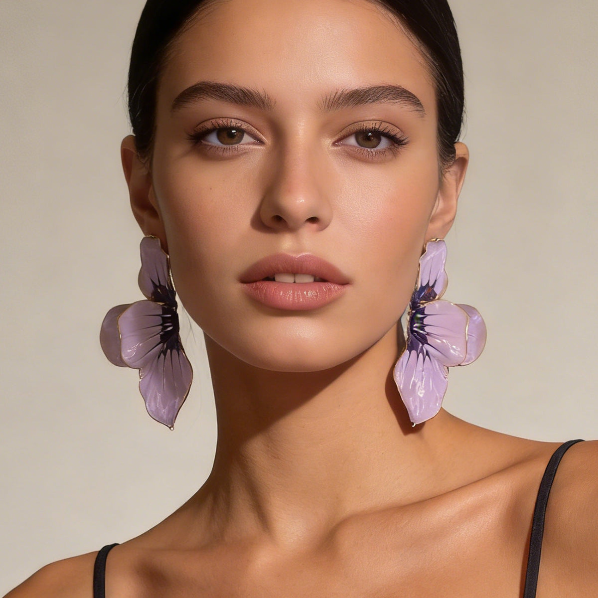 Bohemian Style Red Petal Earrings with Gold Accent - Chic, Minimalist and Versatile Jewelry for Every Occasion