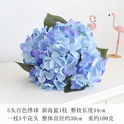 Elegant 5-Head Hydrangea Artificial Flowers - Realistic Silk Floral Arrangements for Weddings, Events, Hotels, and Home Decor