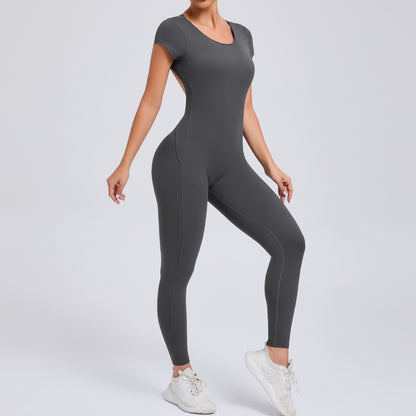 High Performance Quick Dry Yoga Bodysuit Sleeveless Open Back Sportswear for Comfort and Enhanced Lift Model 89071