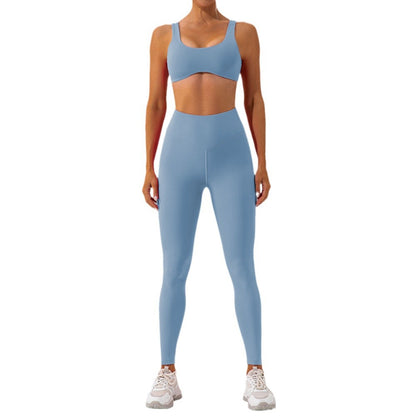 Women's 24 Piece High Waisted Yoga Outfit Set Quick Dry Fitness Apparel for Running and Workout with Back Design