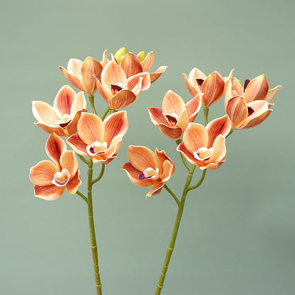 Realistic Silk Orchid Flower Stem - Six Stunning Faux Phalaenopsis Orchids, Soft Touch Silicone Blooms - Perfect for Home Decor, Weddings, and Special Events