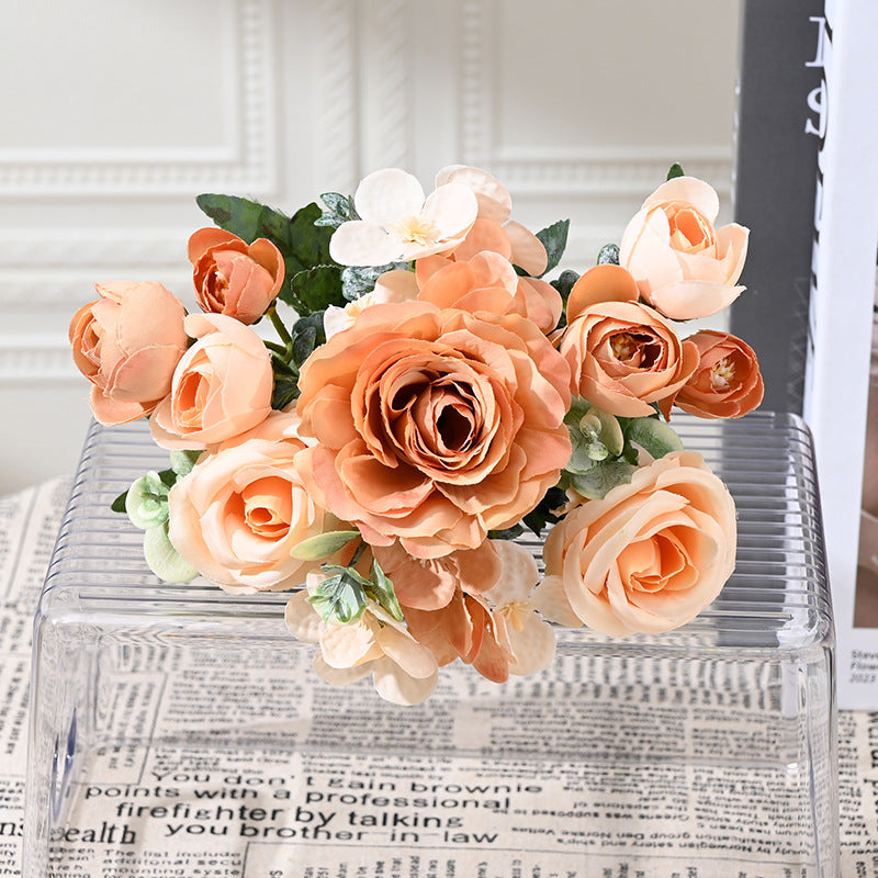 Stunning Peony Rose and Hydrangea Faux Flower Arrangement - Perfect for Weddings, Home Décor, and Table Centerpieces - Ideal for Photos and Celebrations