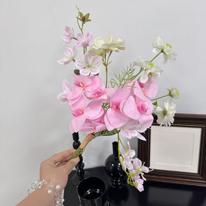 Luxurious Faux Orchid Flower Bouquet - Elegant Home Decor for Living Room & Wedding Arrangements - Inspired by Monet’s Garden