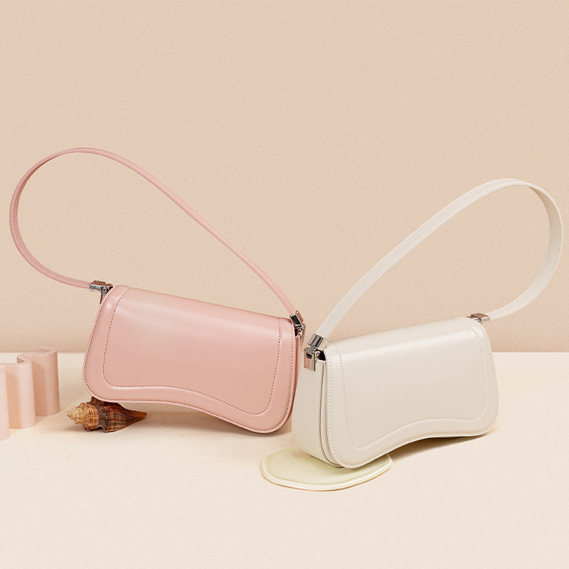 Minimalist Women s Genuine Leather Shoulder Bag Chic French Inspired Pudding Purse for Effortless Style and Everyday Elegance