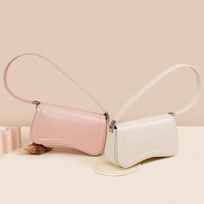 Minimalist Women s Genuine Leather Shoulder Bag Chic French Inspired Pudding Purse for Effortless Style and Everyday Elegance