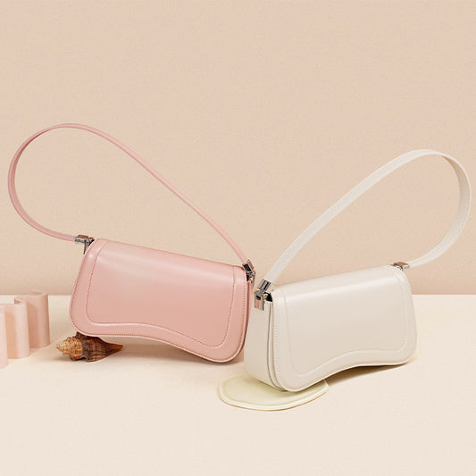 Minimalist Women s Genuine Leather Shoulder Bag Chic French Inspired Pudding Purse for Effortless Style and Everyday Elegance