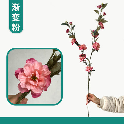 Lifelike Wild Mountain Camellia Faux Flower Branch - Stunning Decorative Floral Arrangement for Living Room, TV Cabinet, Entryway, and Dining Table