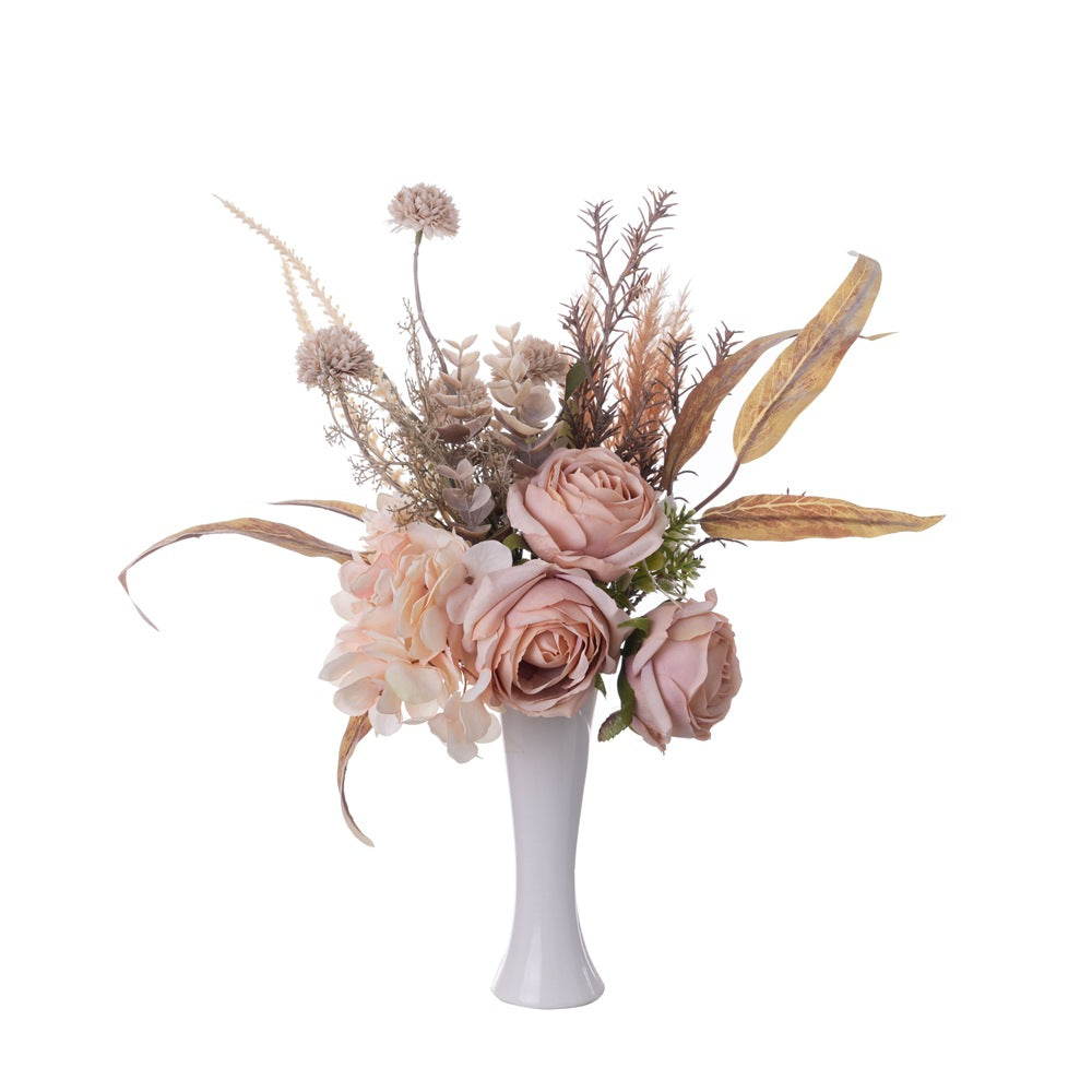 Elegant Smoke and Rain Southern Jiangnan Rose Handcrafted Bouquet - Realistic Floral Home Decor for Stunning Wall Displays and Special Occasions - Model CF01419